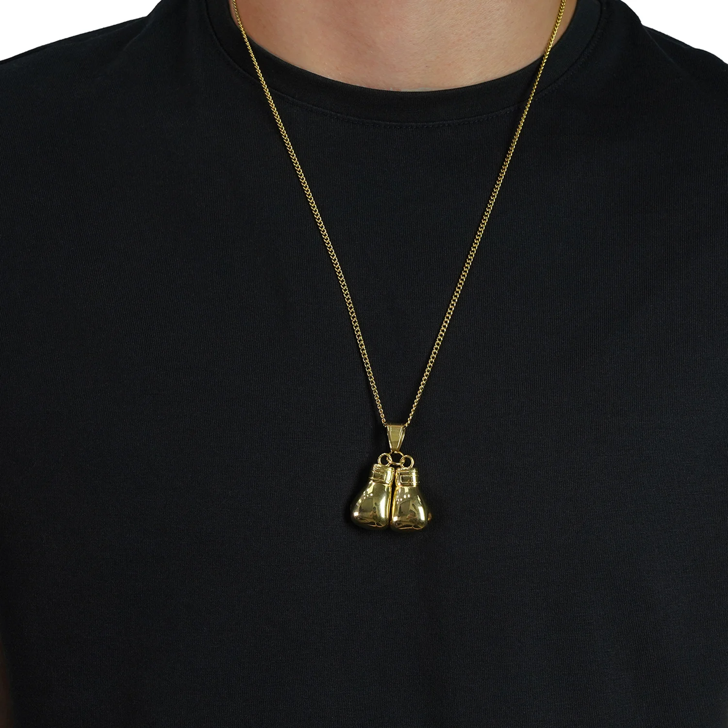 gold boxing gloves pendant