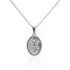 St Michael Necklace Oval (Silver)