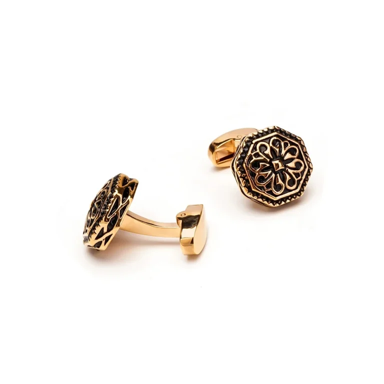 Polygonal Gold Retro Cufflinks