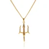 Poseidon’s Gold Trident Pendant Chain