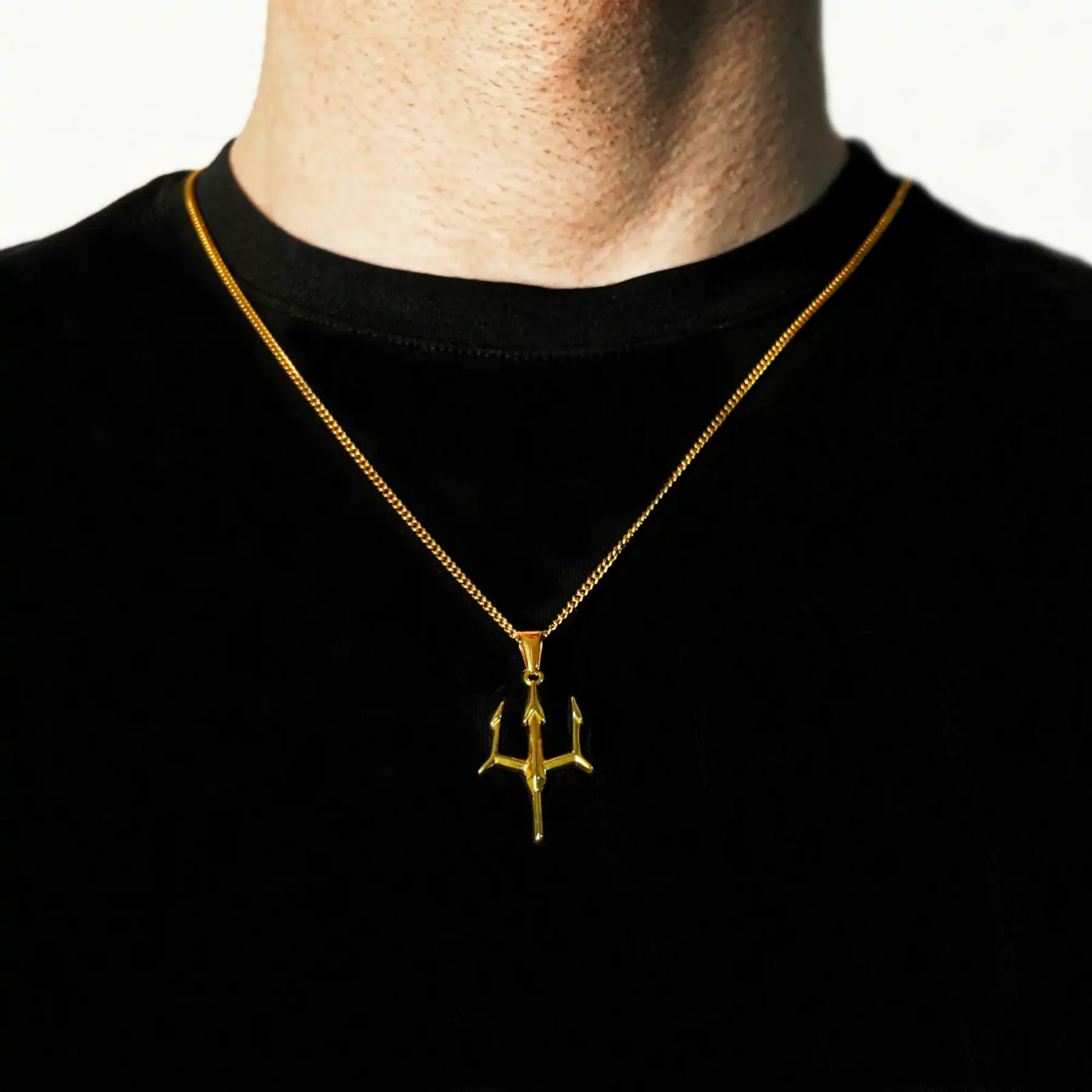 gold Poseidon’s Trident Pendant necklace
