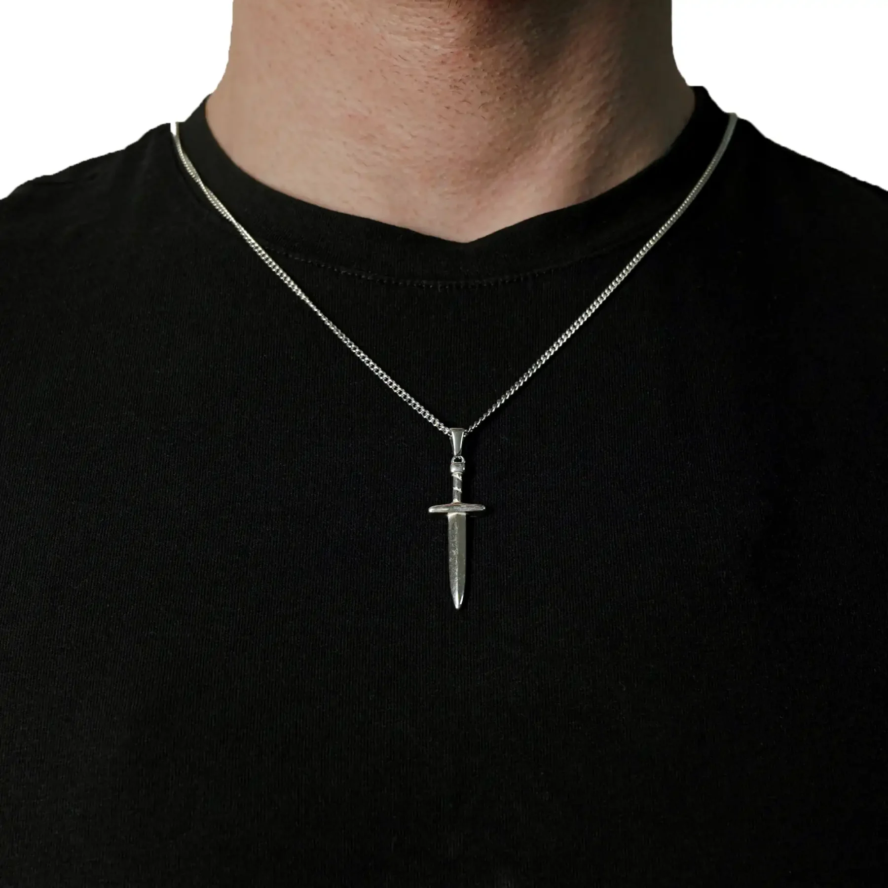 Silver Sword Pendant Necklace