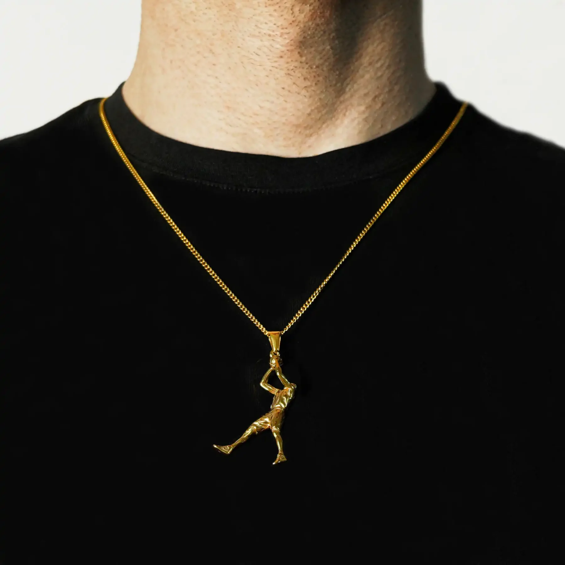 Basketball Jumpman Gold Necklace