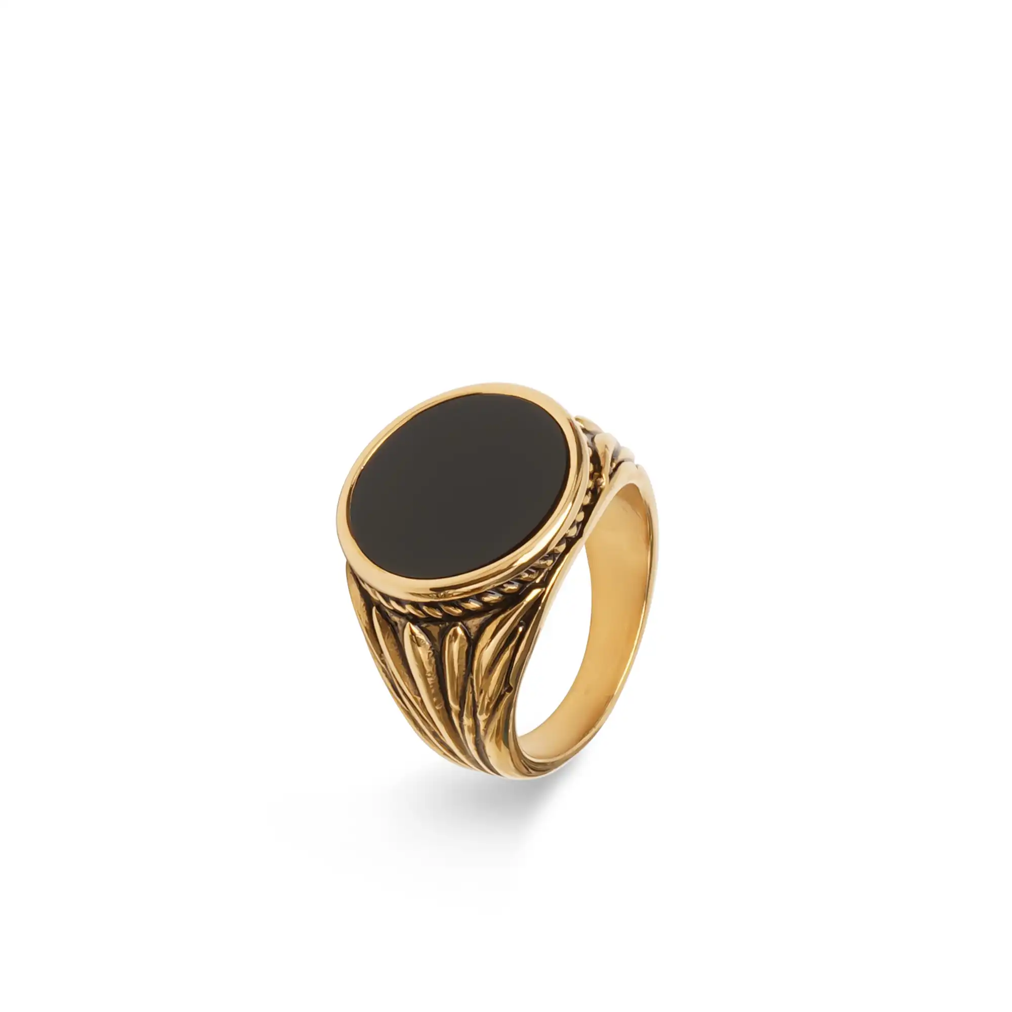 gold onyx signet ring