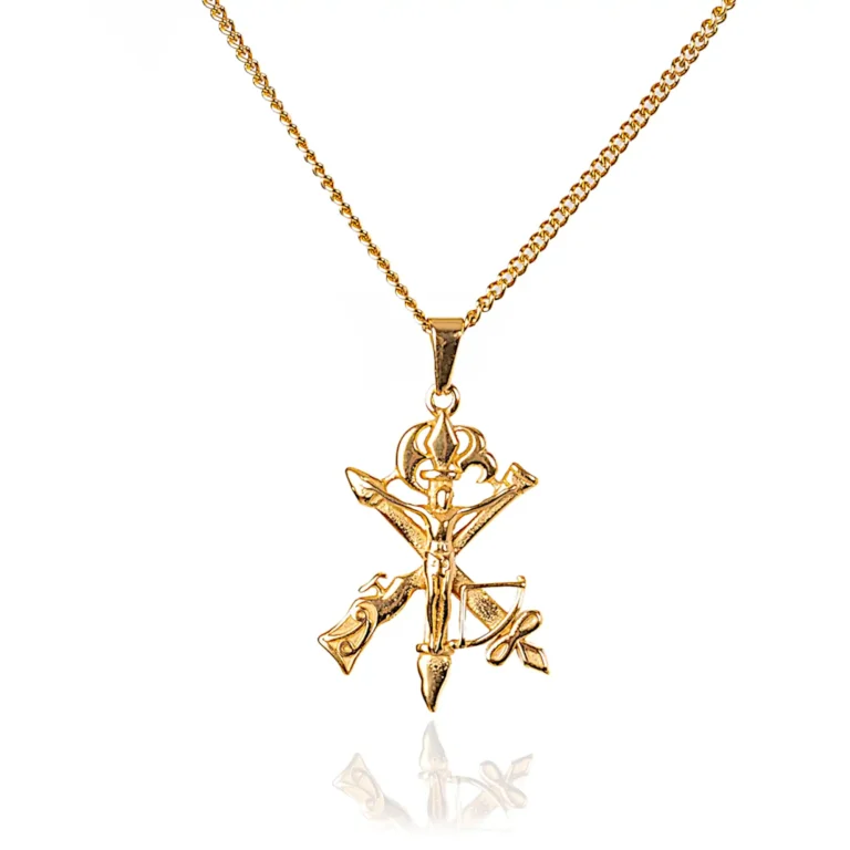 Crucifix Pendant Chain Gold