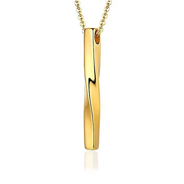 Gold Twisted Bar Pendant