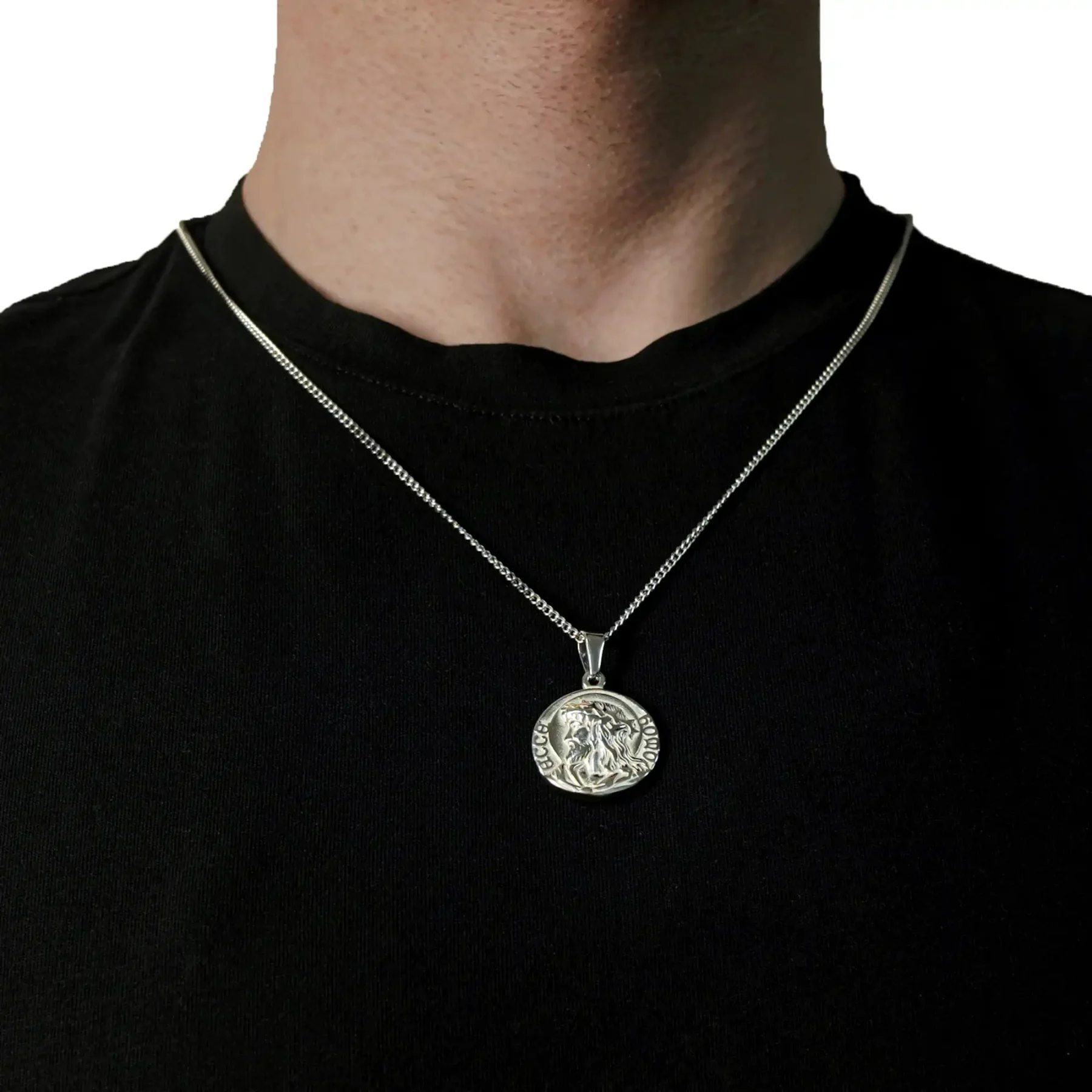 Silver Jesus Necklace