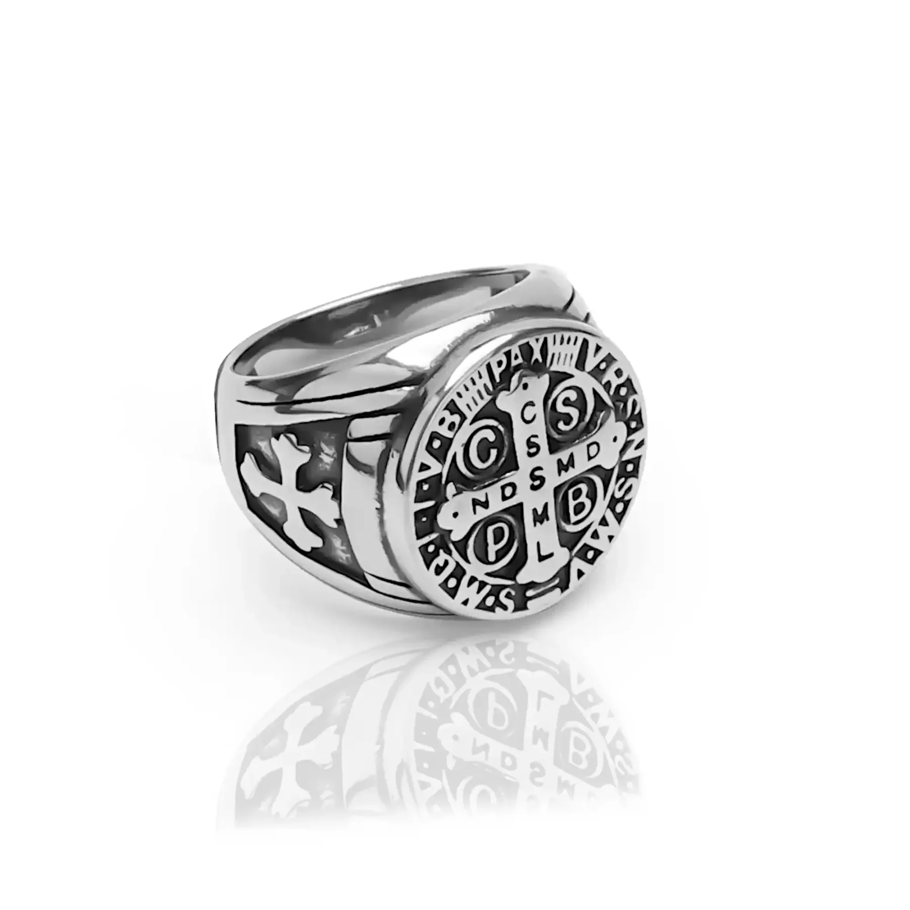 St Benedict Silver Ring