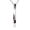 Twisted Silver Bar Pendant Chain