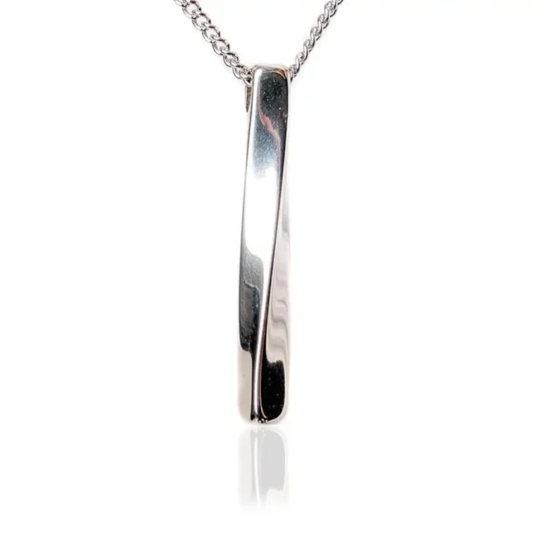 Twisted Silver Bar Pendant