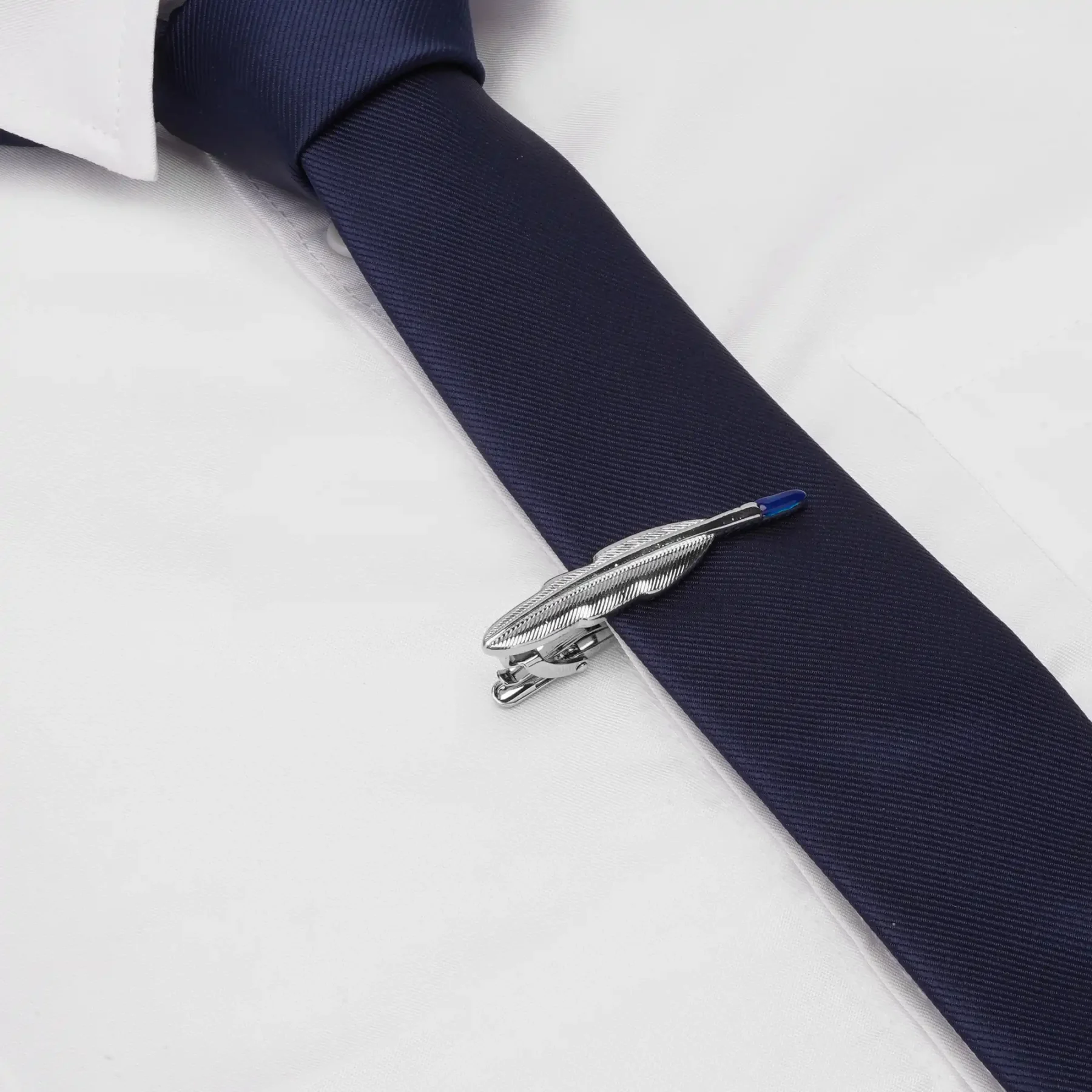 feather Tie Bar Silver