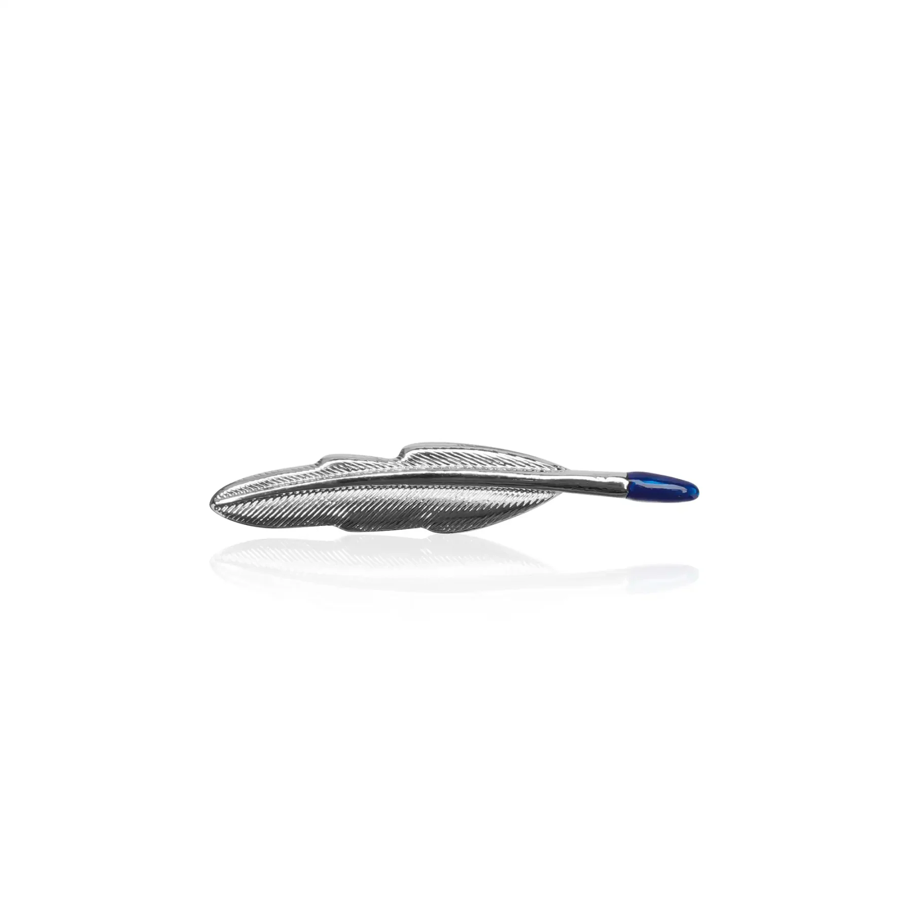 silver feather tie clip