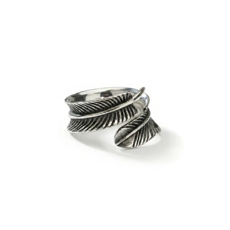 silver feather ring