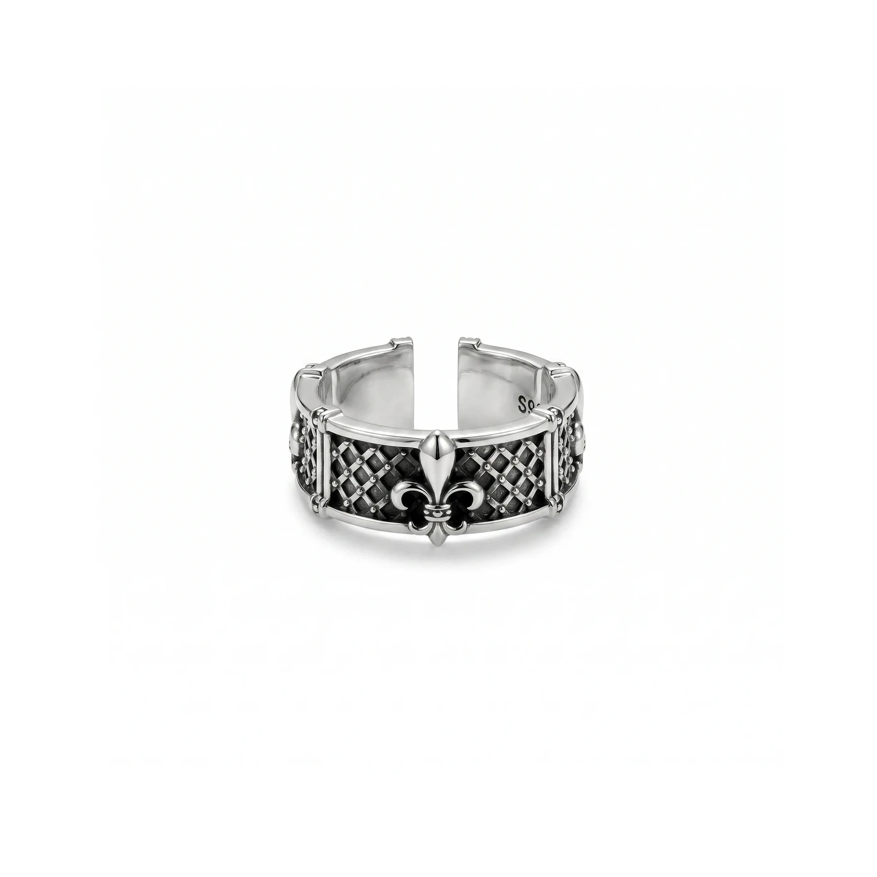 silver fleur de lis ring
