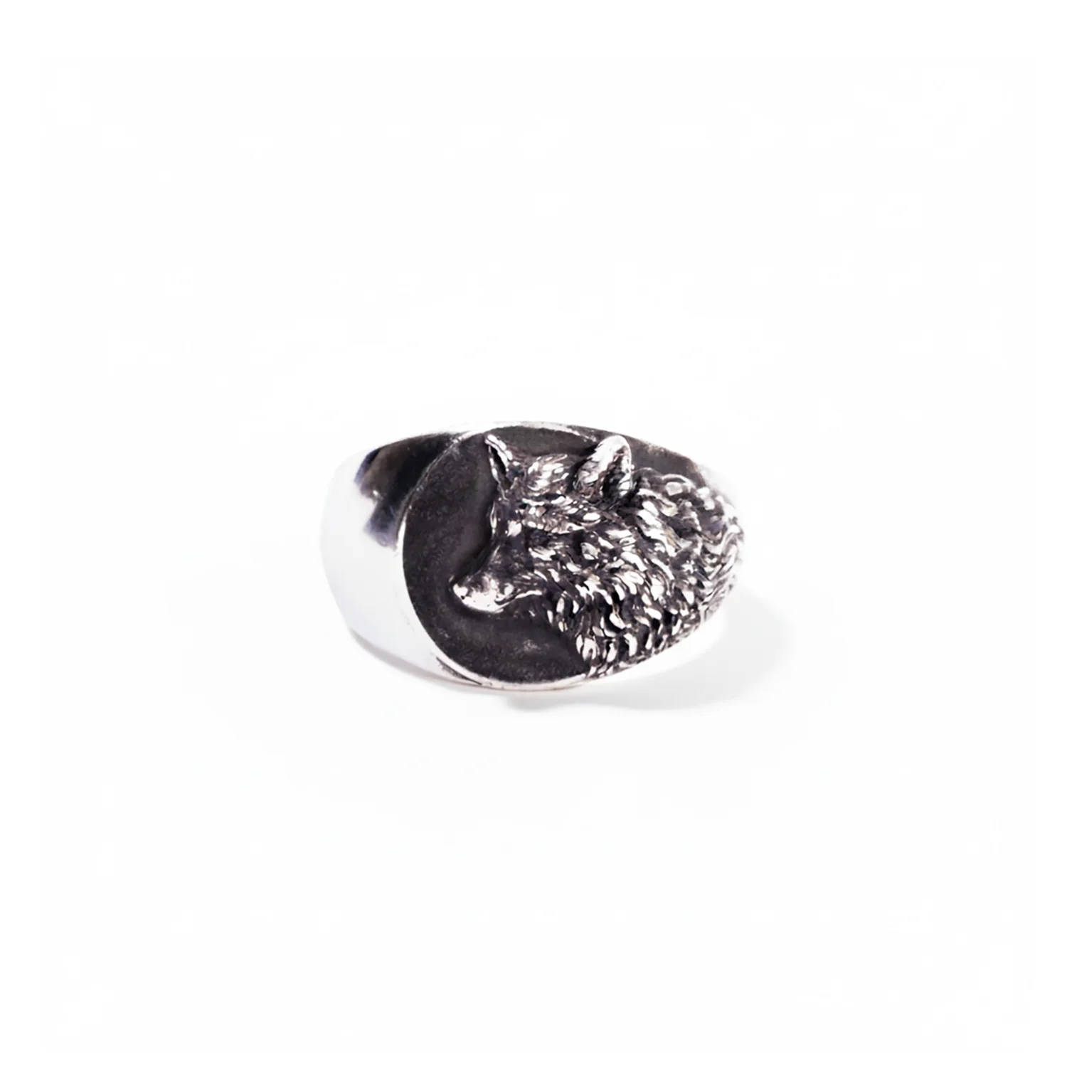silver wolf ring