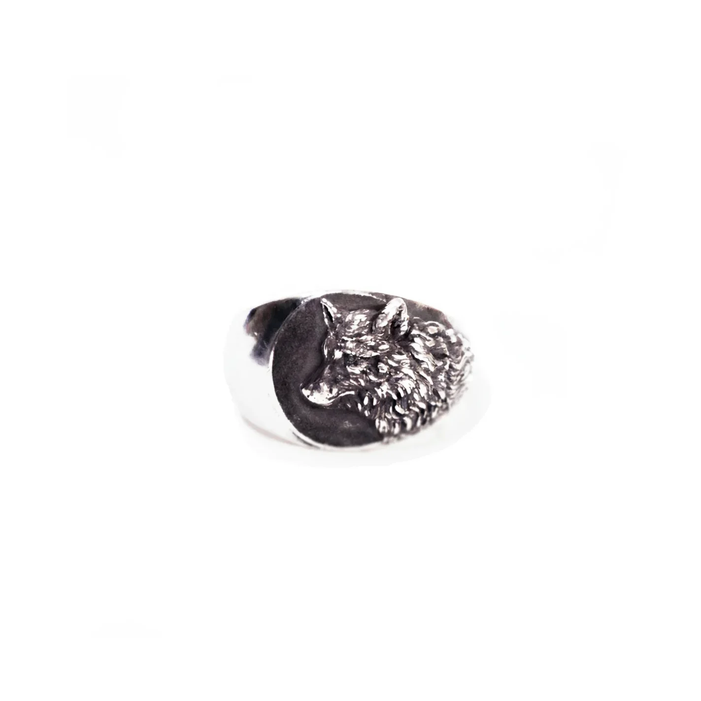 silver wolf ring