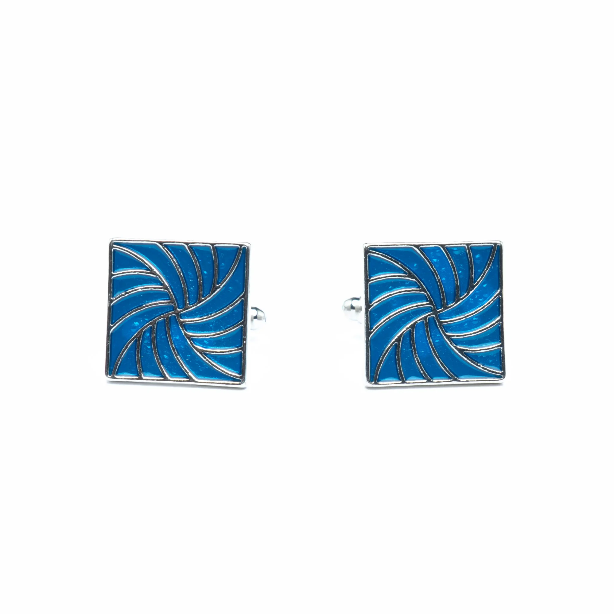 Azure Spiral Cufflinks - Image 2