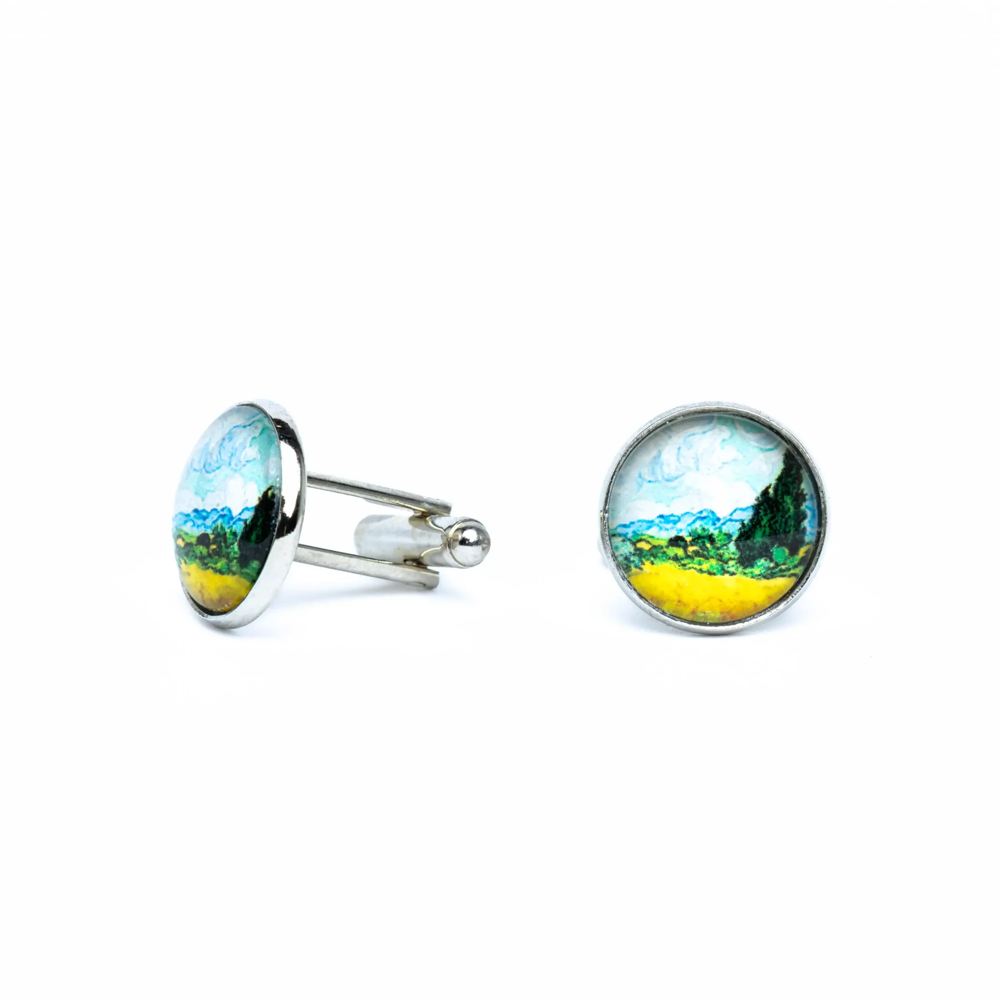 Wheatfield with Cypresses cufflinks