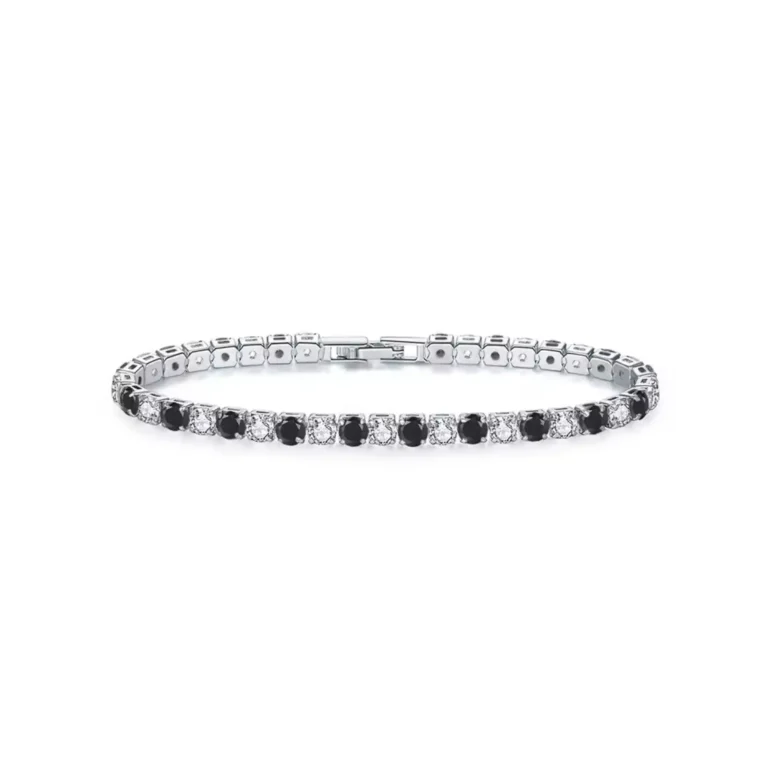 black cluster tennis bracelet