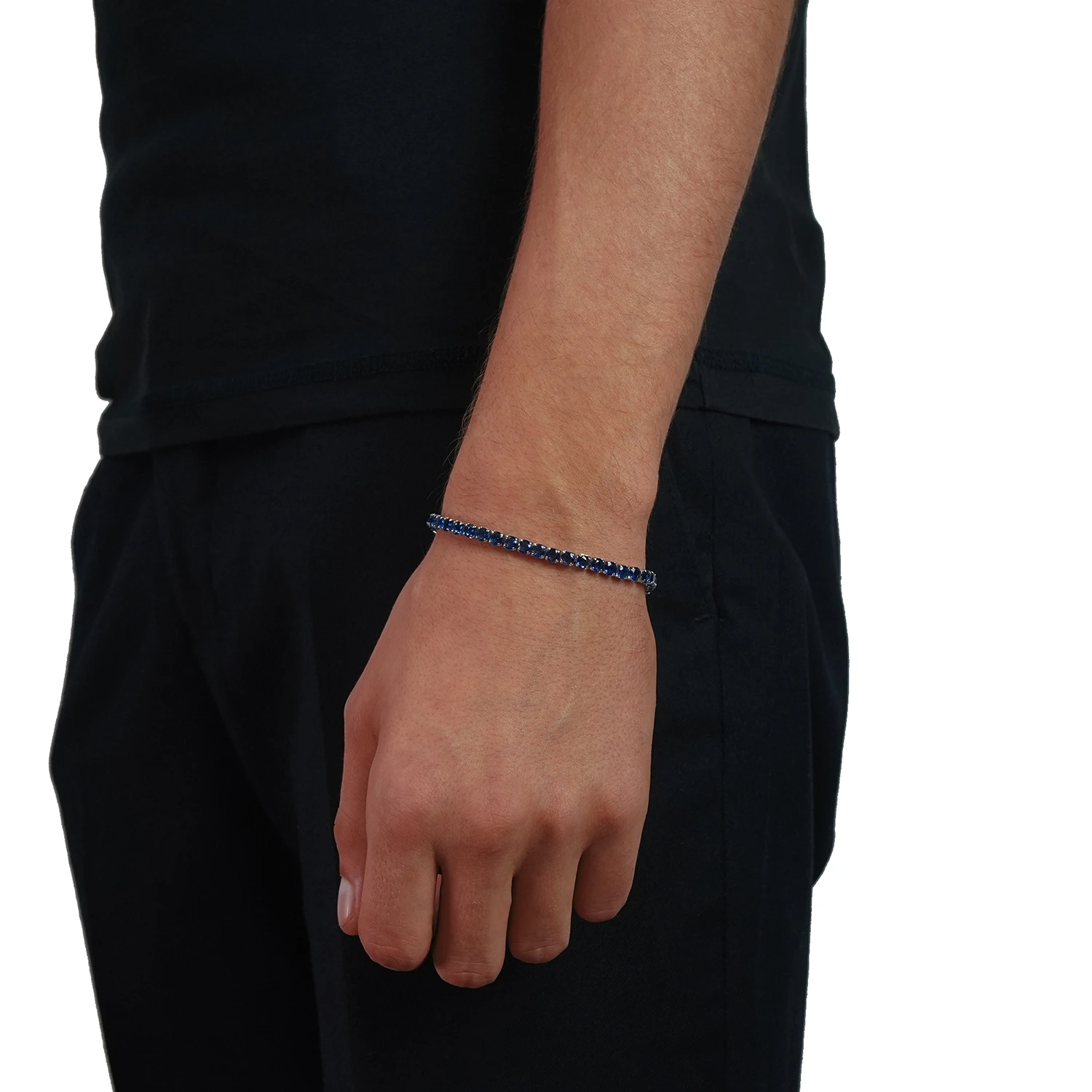blue tennis bracelet for men