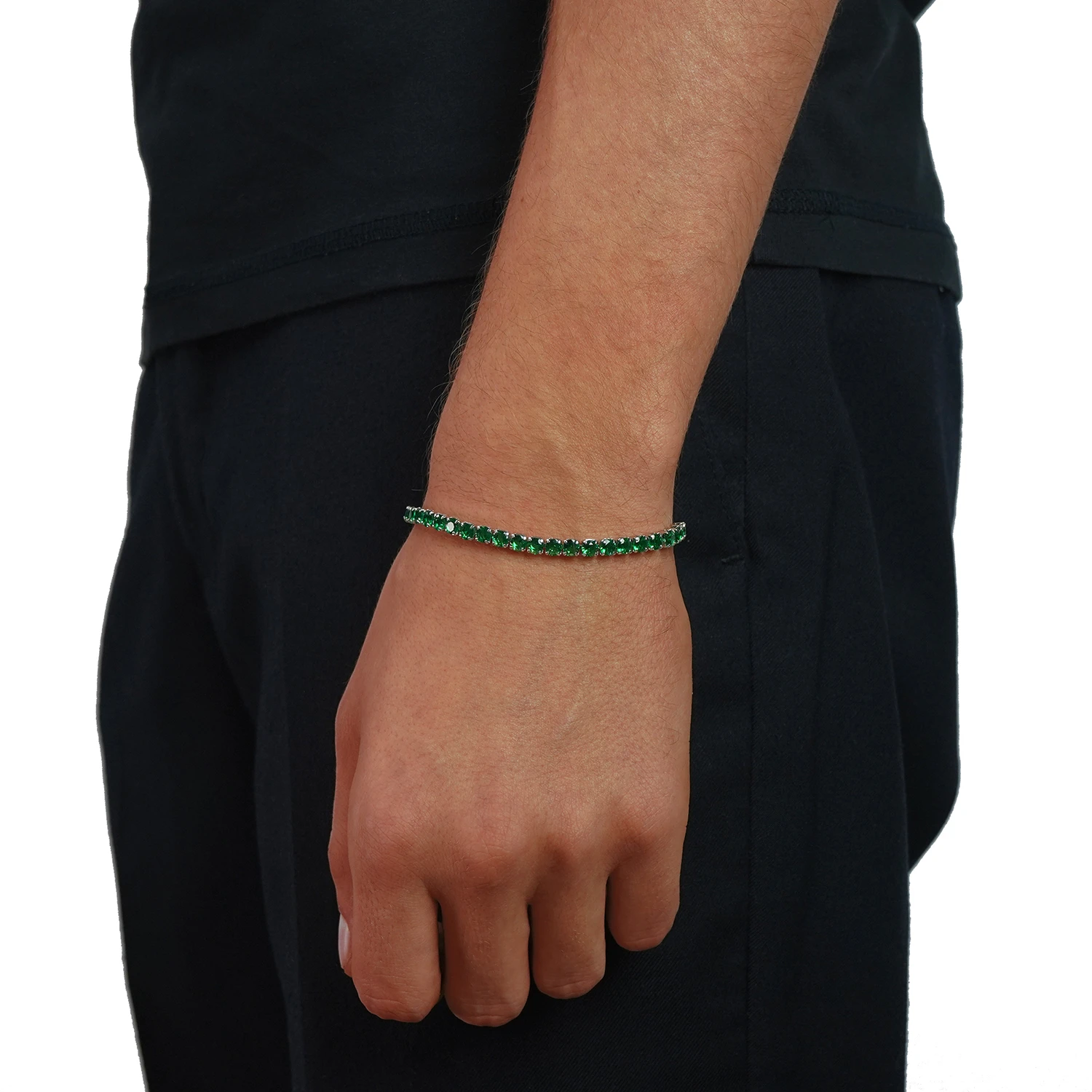 green tennis bracelet for men