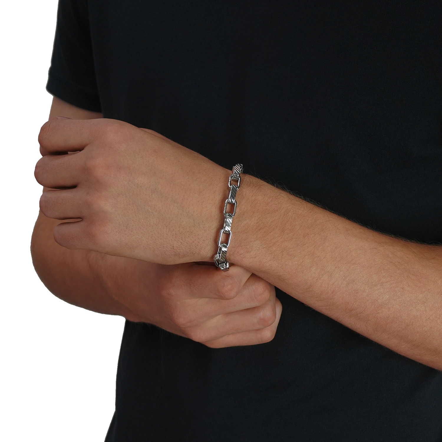 mens silver chain bracelet