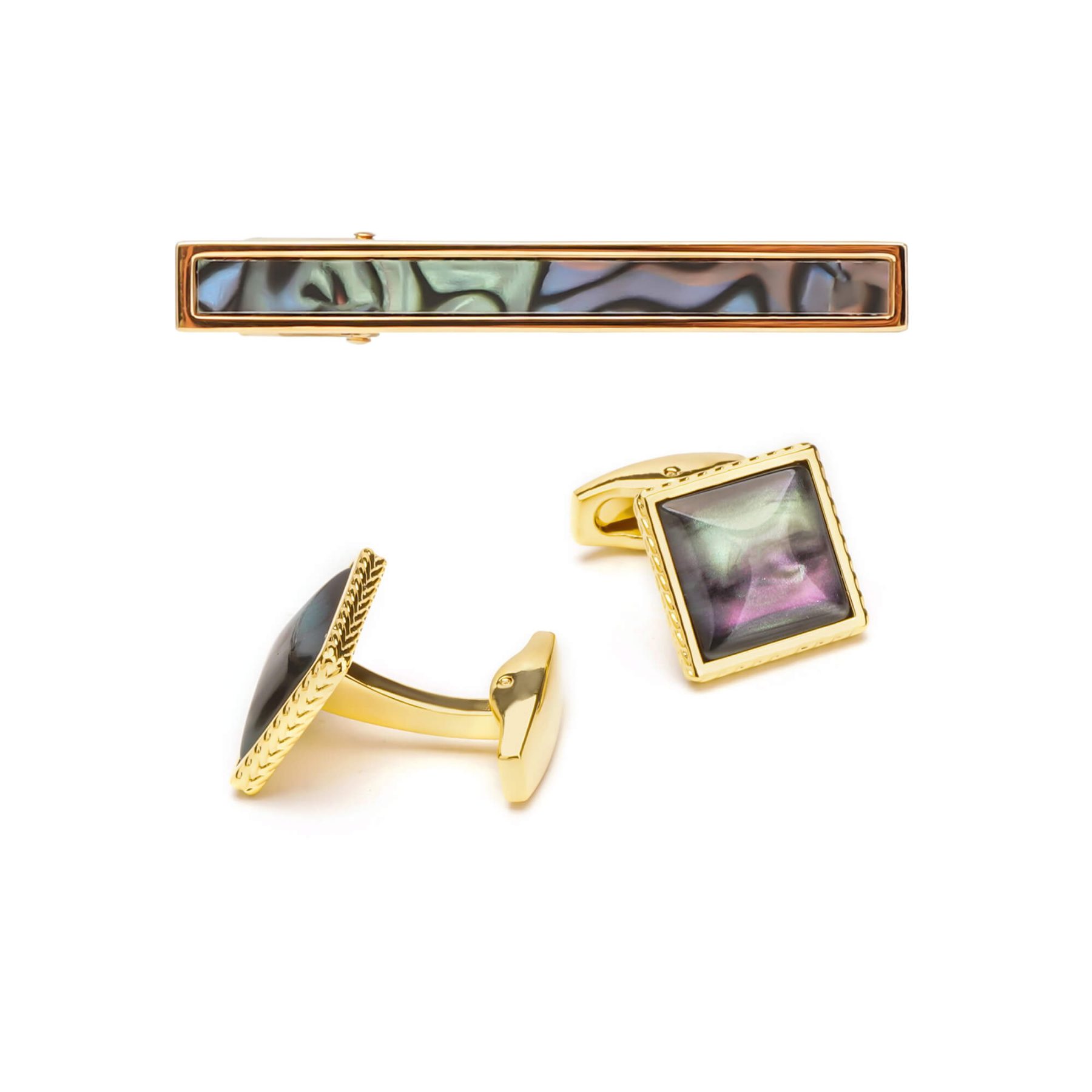 galactic cufflinks and tie clip set