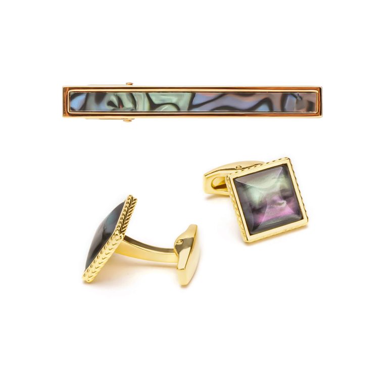 galactic cufflinks and tie clip set