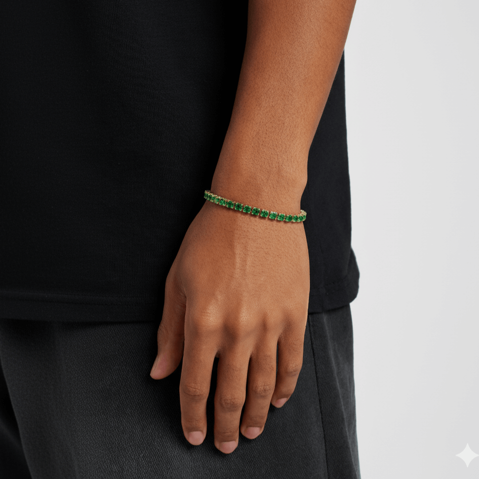 green tennis bracelet for men
