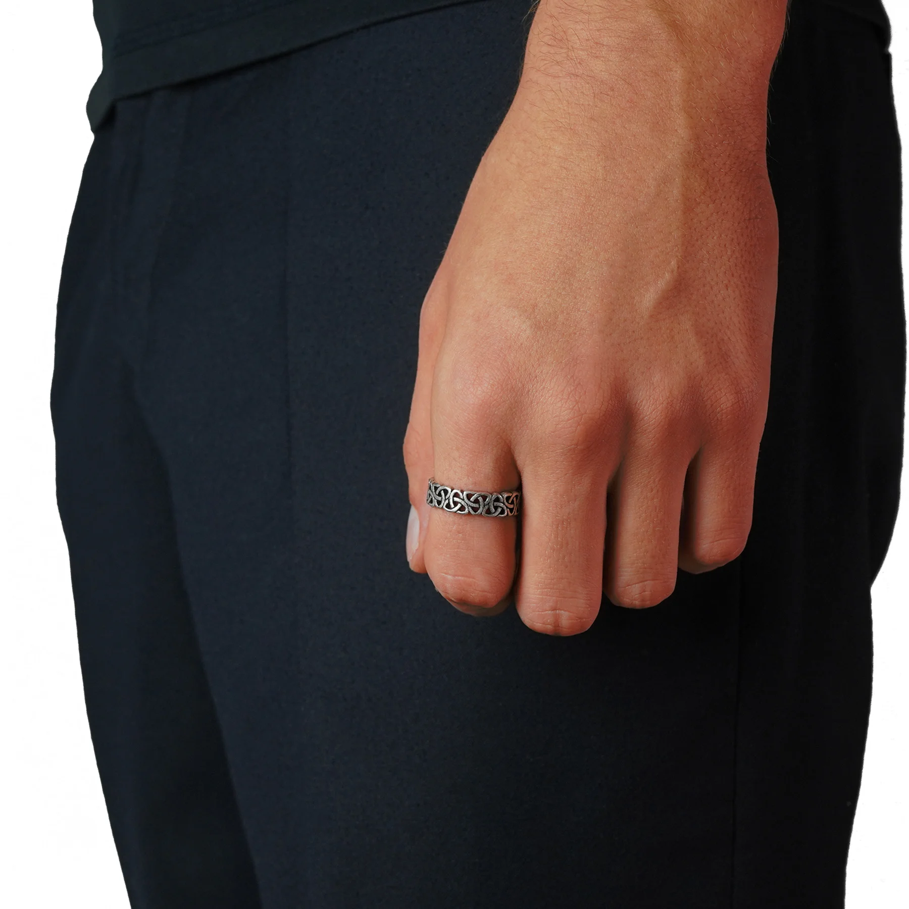silver celtic ring for men
