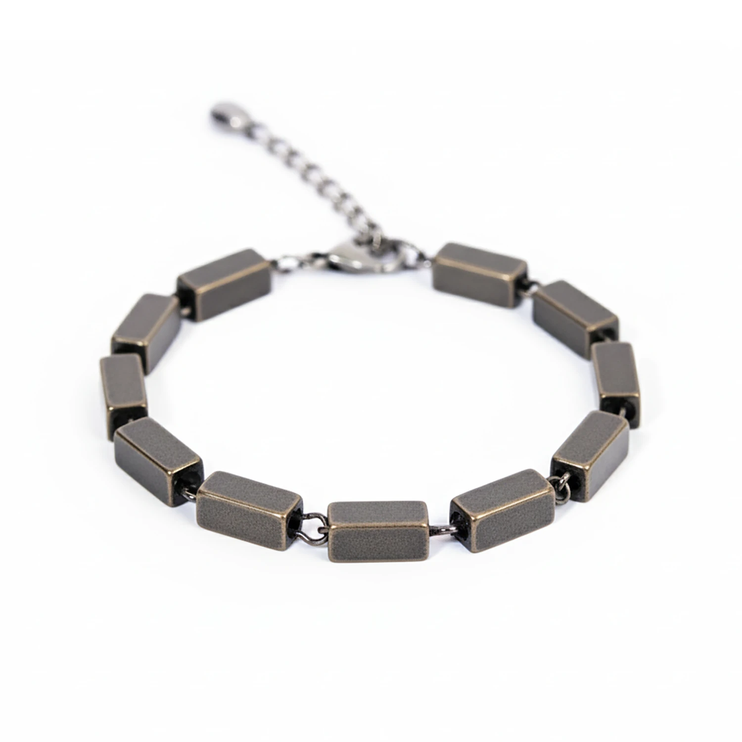 Forged block bracelet for men