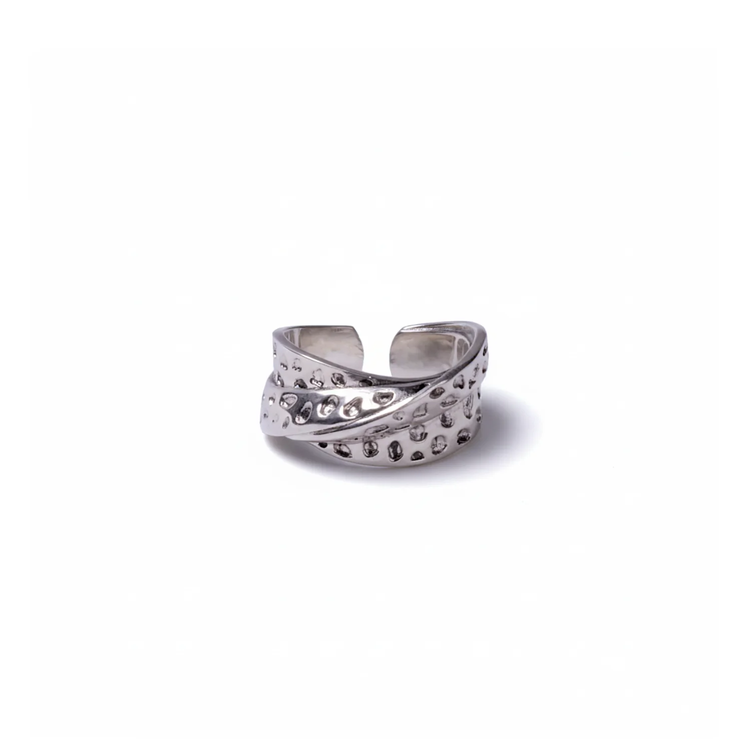 Hammered Fold Ring silver