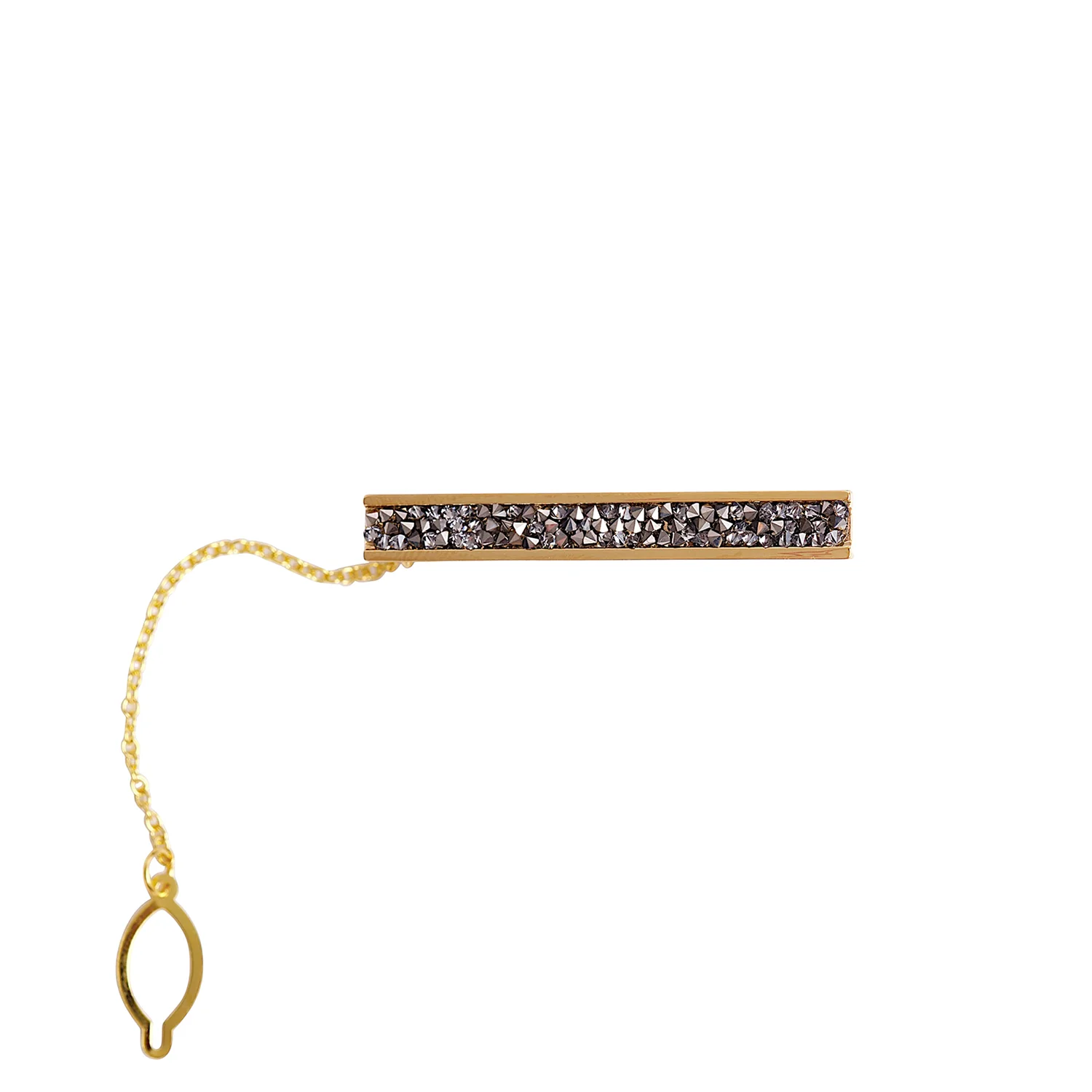 gold crystal tie clip