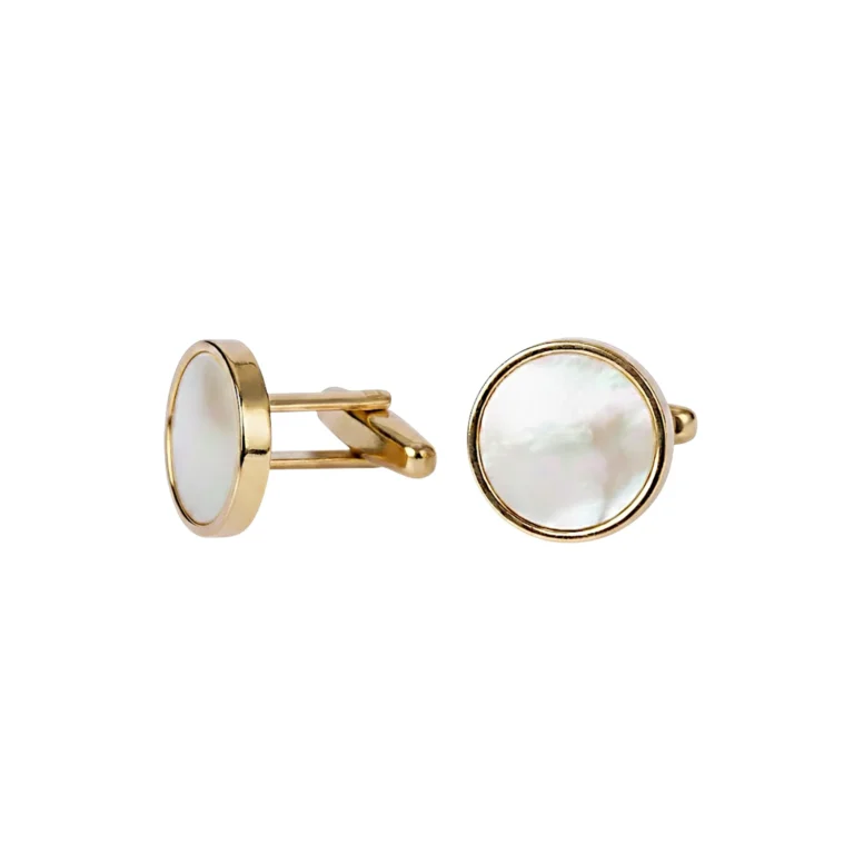 gold mother of pearl cufflinks