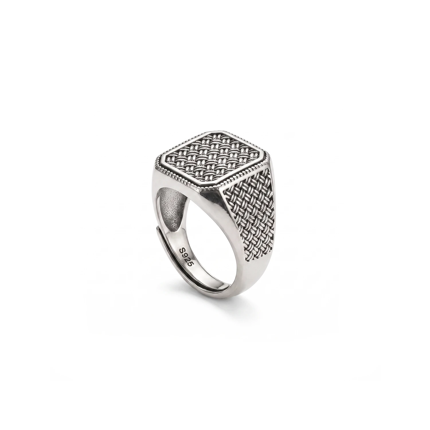 imperial weave silver ring for men