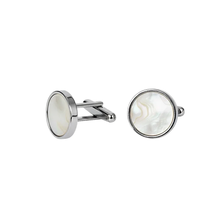 silver pearl cufflinks