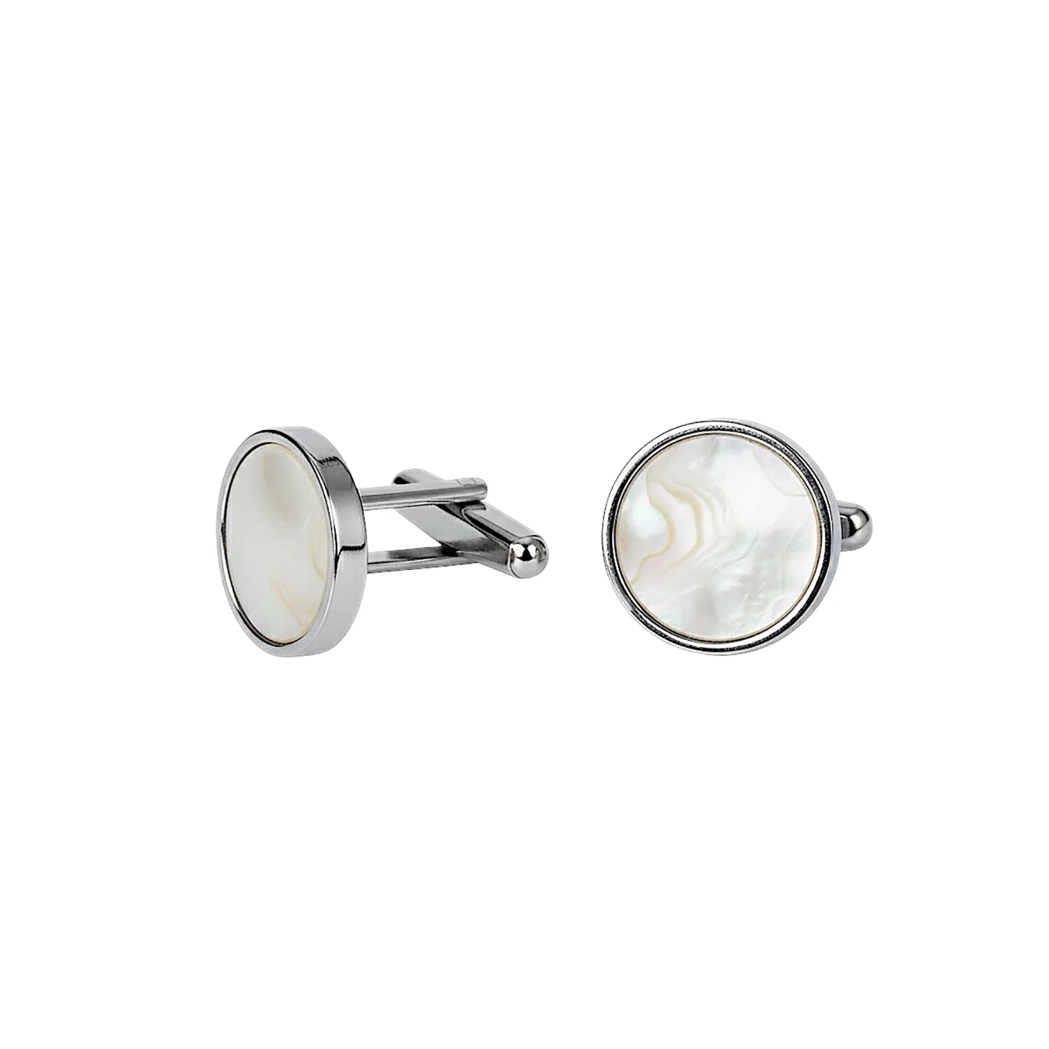 silver pearl cufflinks