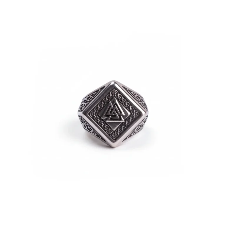 silver valknut ring