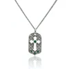Emerald Sanctum Cross Pendant Necklace