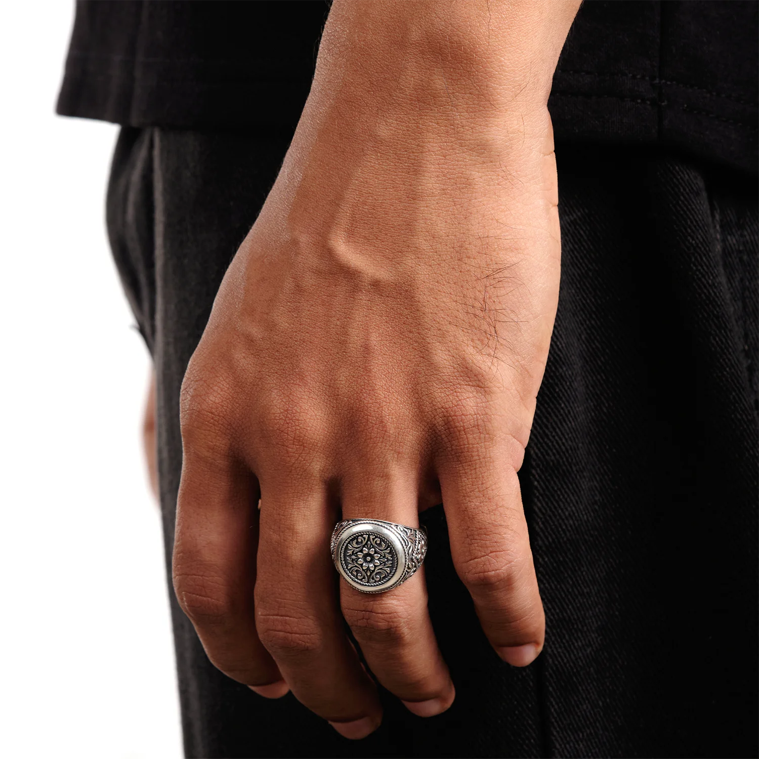 silver vintage signet ring