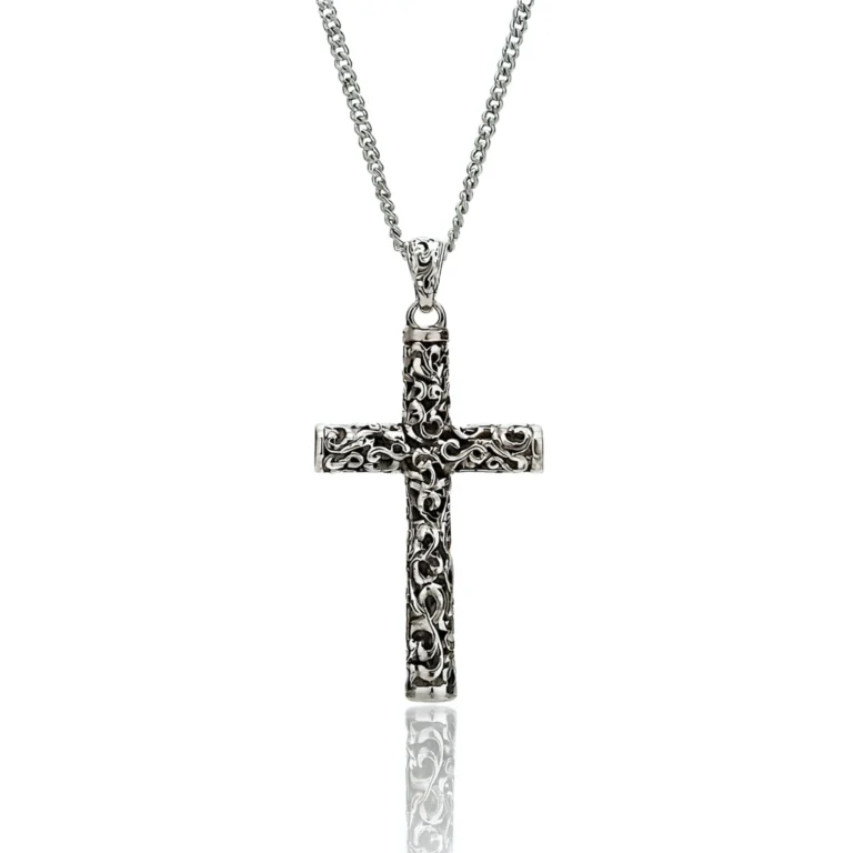Mens silver cross necklace