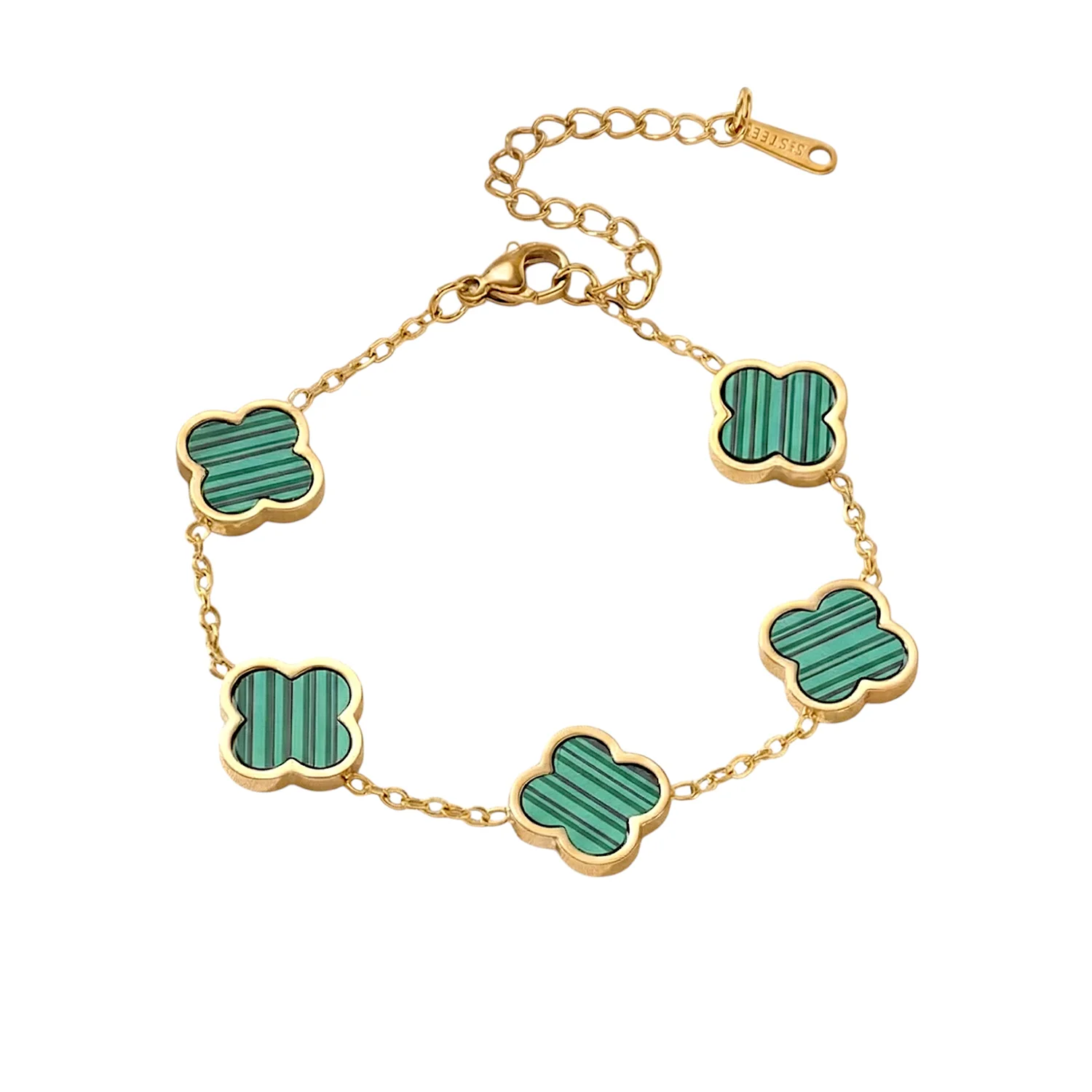 gold malachite bracelet for men