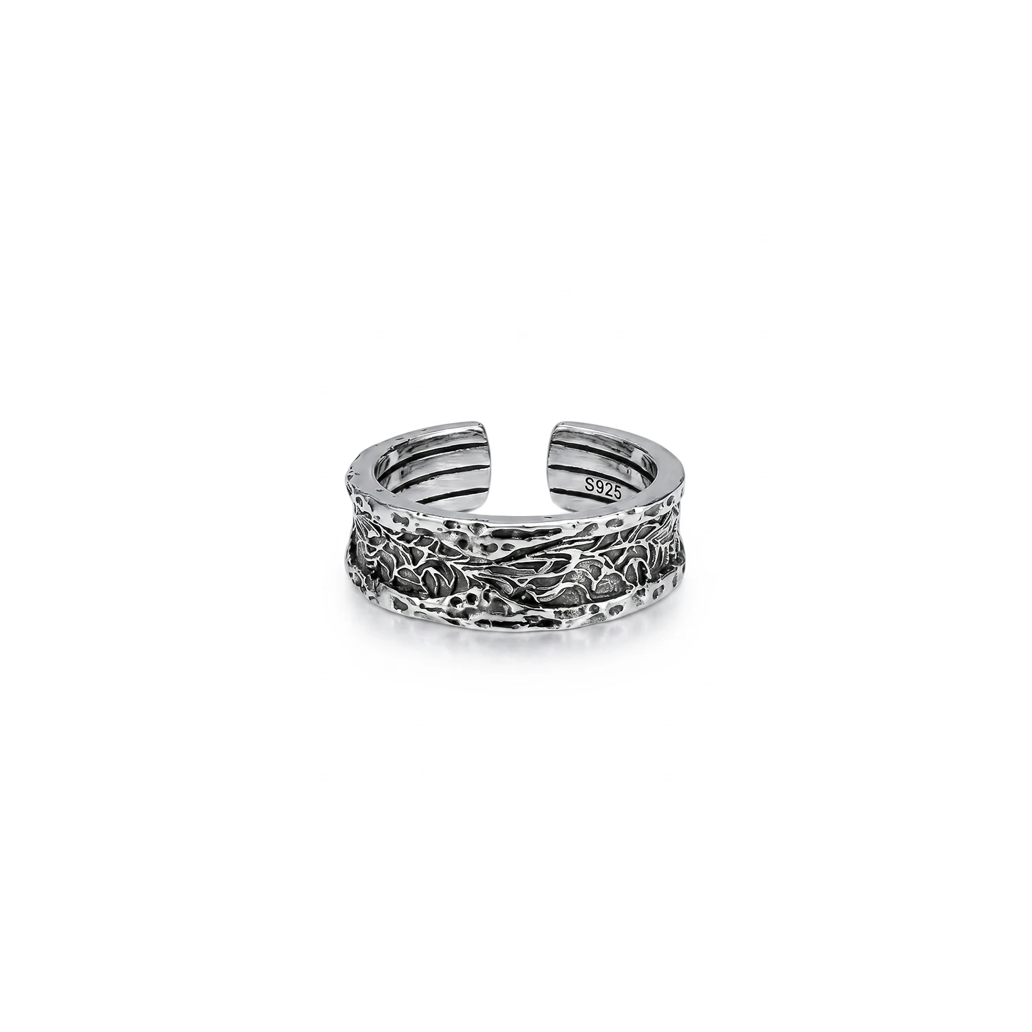 silver mens vintage ring