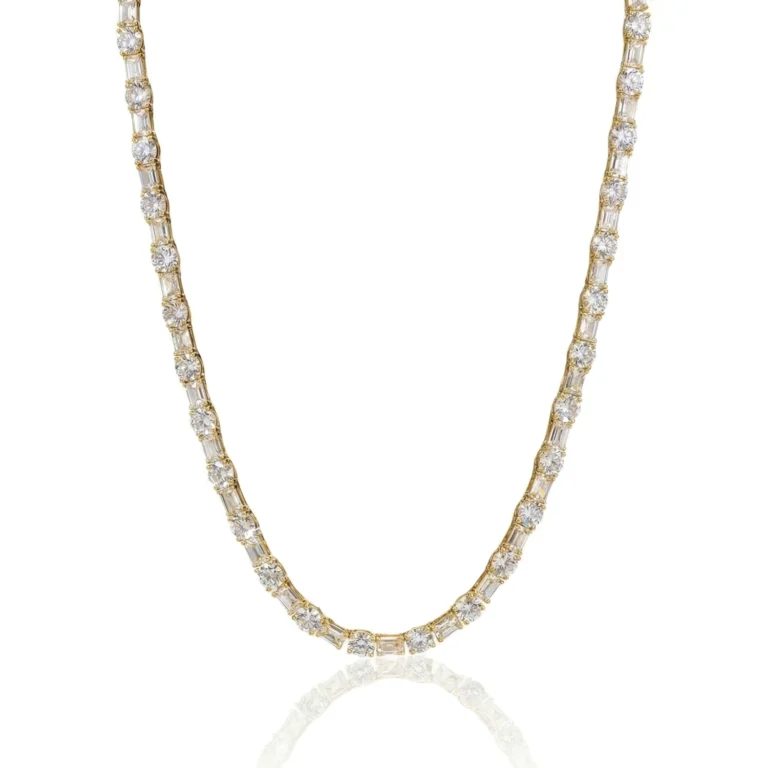 gold emerald cut chain