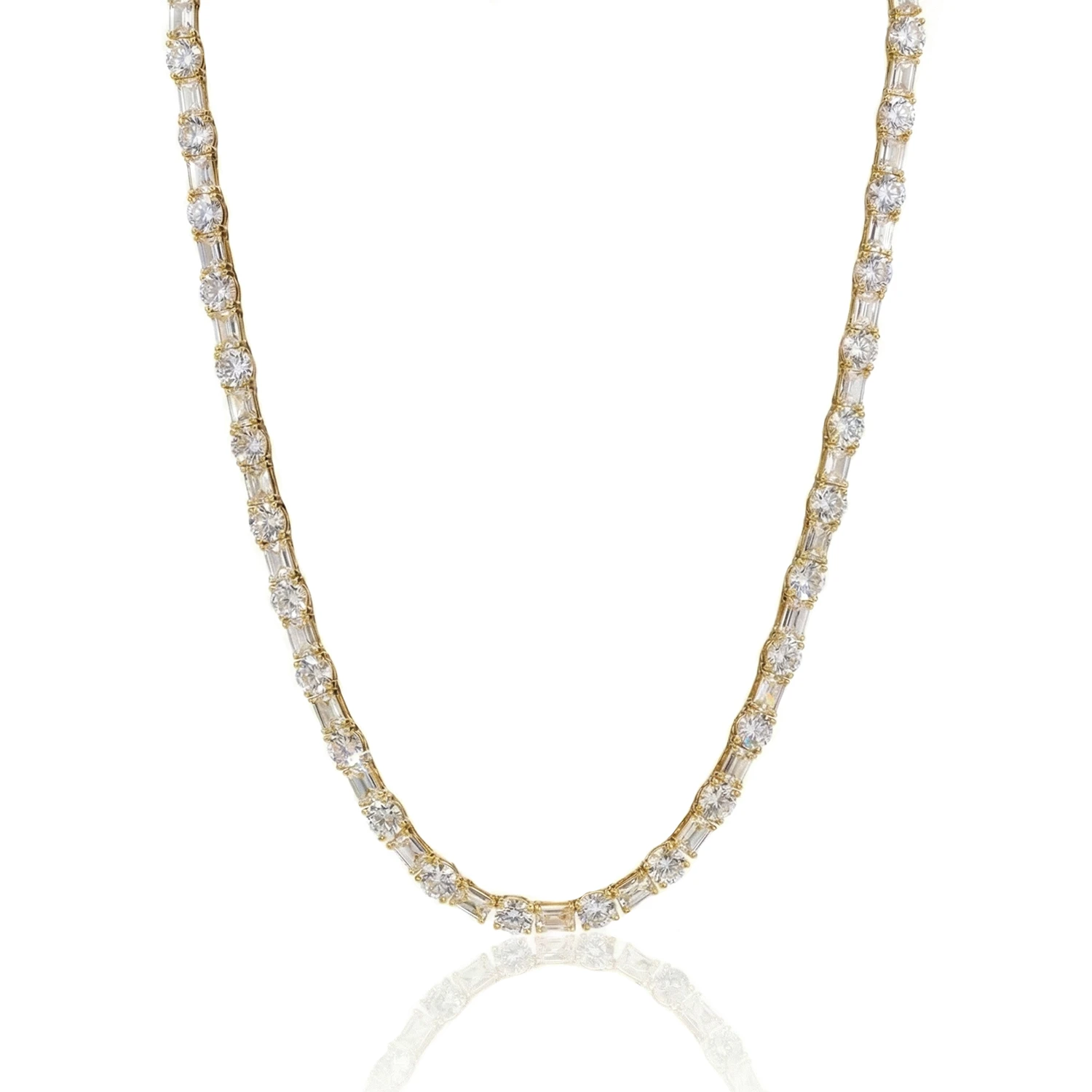 gold emerald cut chain