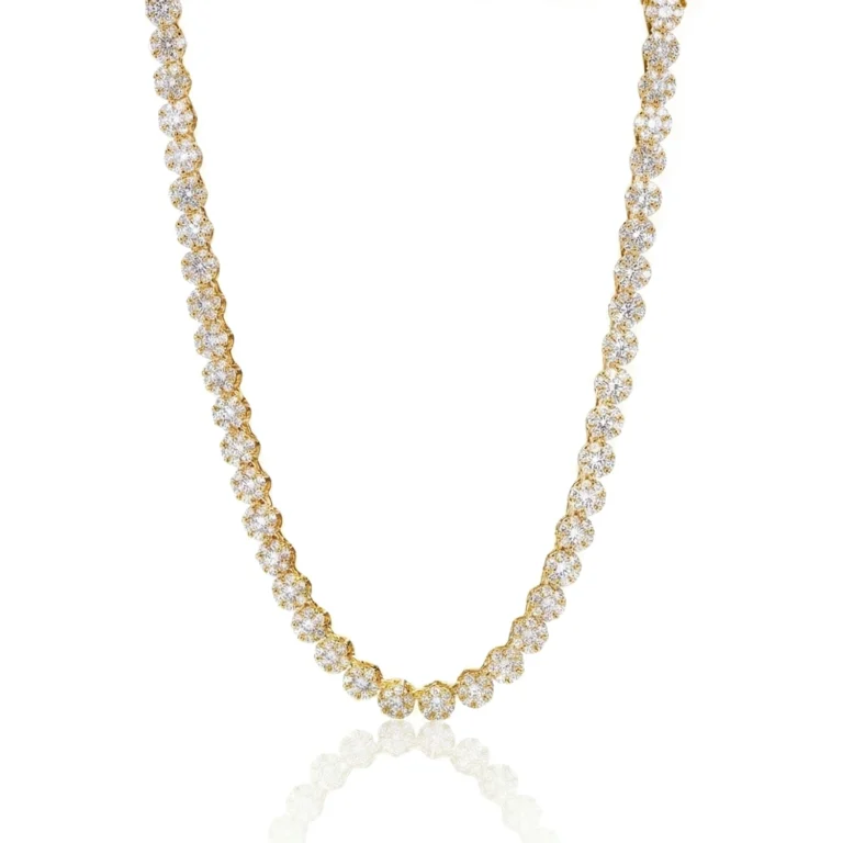 gold flower cluster chain