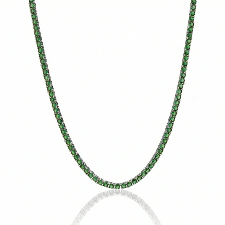 silver green tennis chain