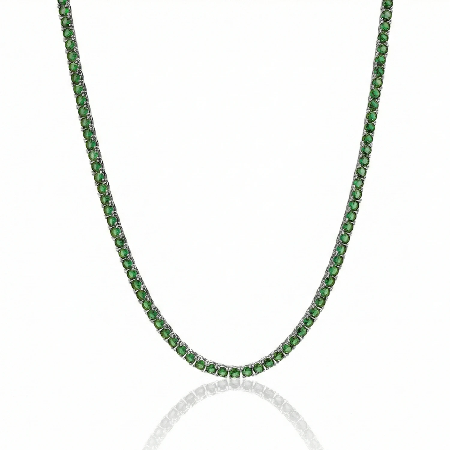 silver green tennis chain