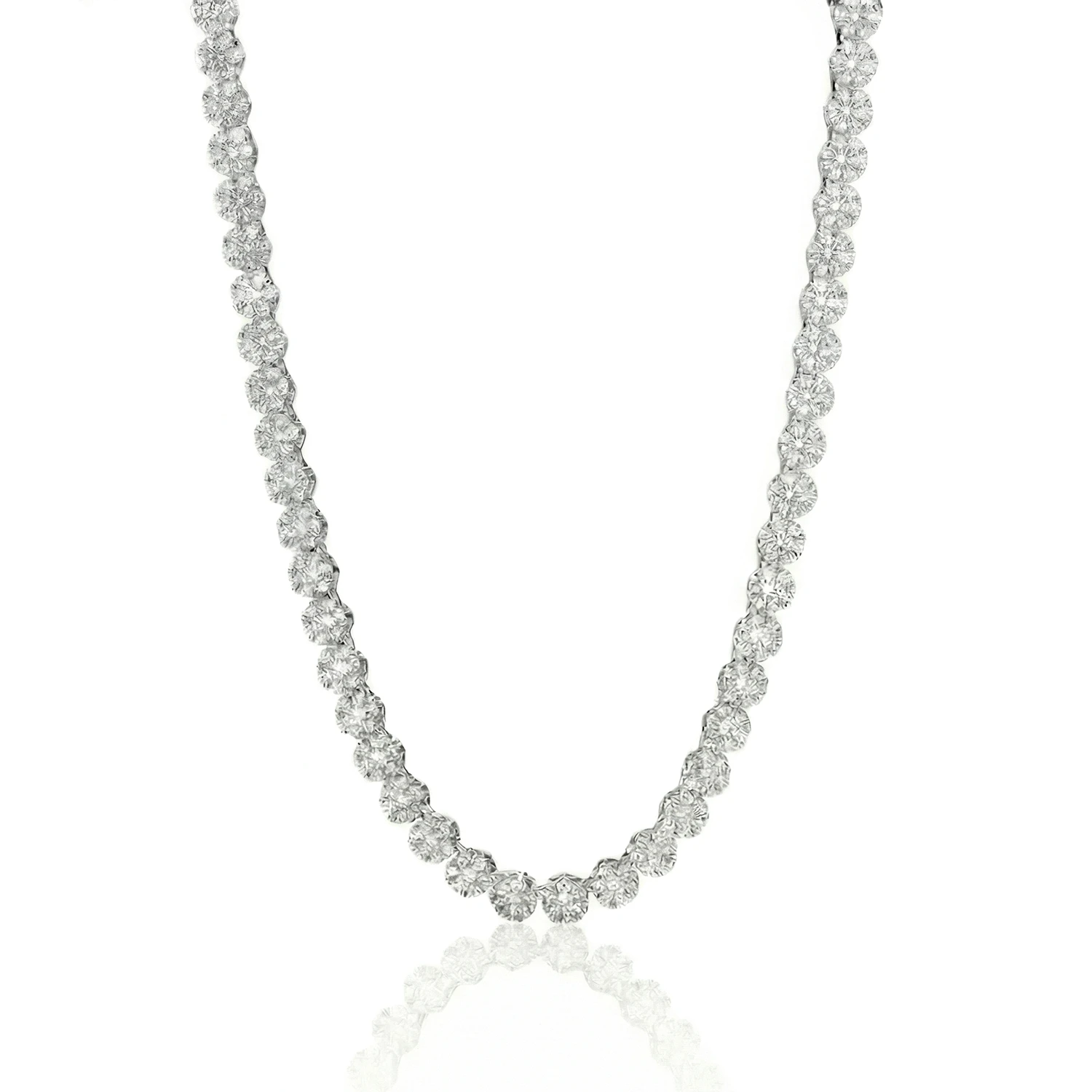 silver flower cluster chain for men