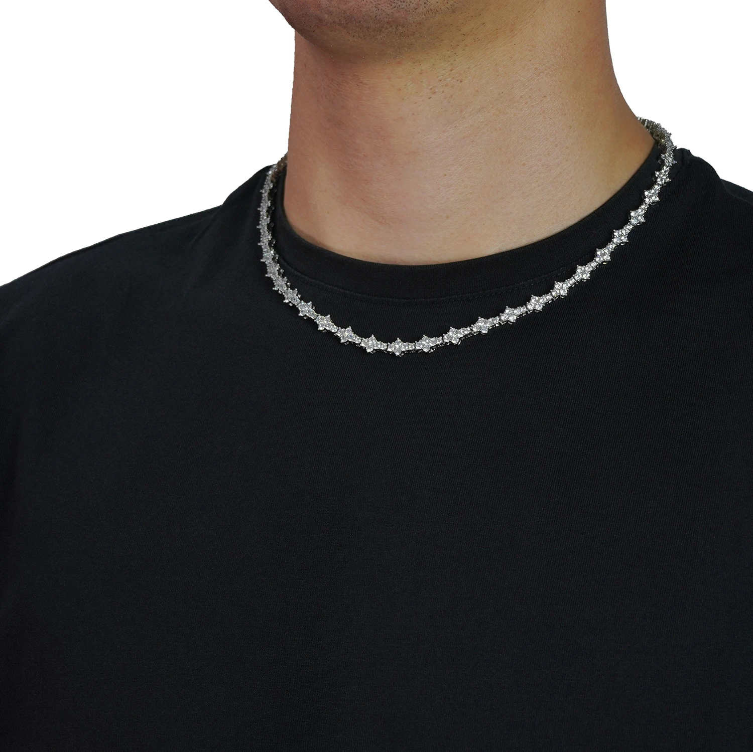 silver honey comb necklace